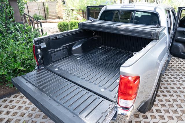 Clean Toyota Tacoma bed liner and tailgate after the detail